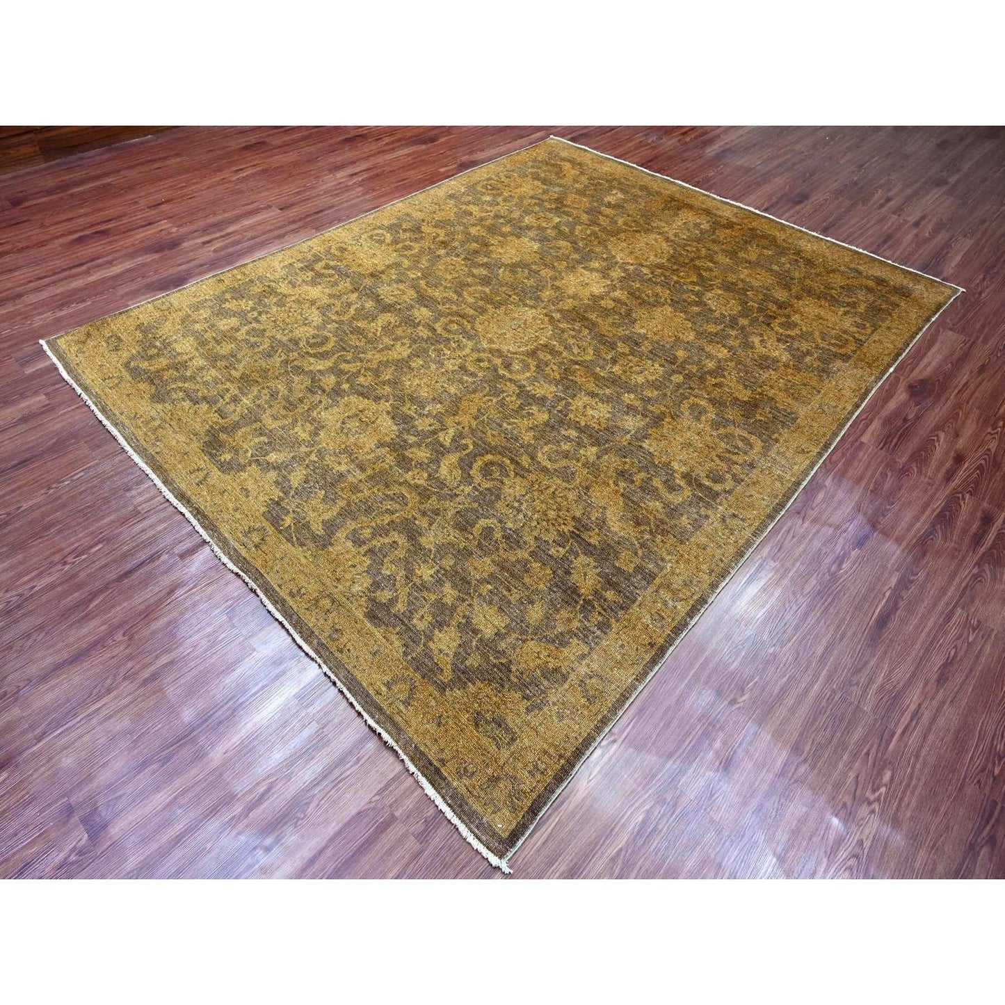 7'10"X10' Brown Peshawar Ziegler Mahal, Design Hand Knotted Pure Wool Rug