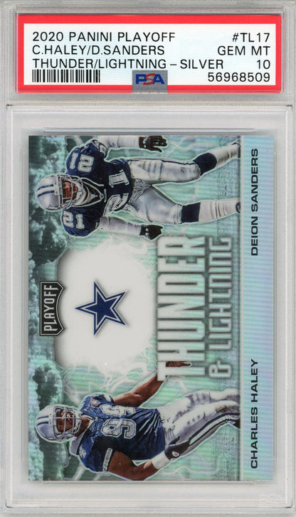 Deion Sanders & Charles Haley 2020 Panini Playoff Thunder & Lightning Silver Car