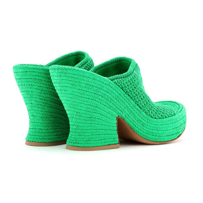 Bottega Veneta Women'S Slide Platform Wedge Sandals Knit Fabric