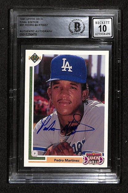 Pedro Martinez Hof Signed 1991 Upper Deck Rc Card #2F Bas/Beckett Gem Mint 10