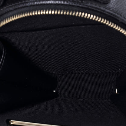 Chanel Handle With Care Round Vanity Case With Chain Quilted Caviar Small