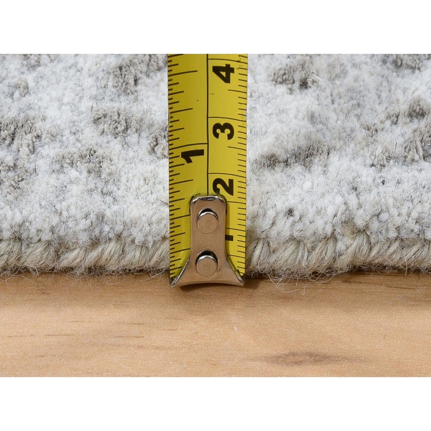 2'7"x7'9" Wool and Pure Silk Hand Knotted Gray Broken Farsian Runner Rug