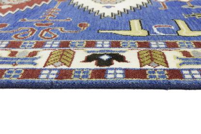 Kazak Oriental Area Rug Geometric Tribal Design