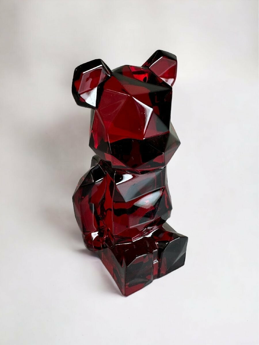 Medicom Be@Rbrick Baccarat Fragment Design Polygon Crystal Glass Red Figurine