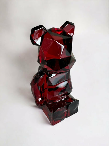 Medicom Be@Rbrick Baccarat Fragment Design Polygon Crystal Glass Red Figurine