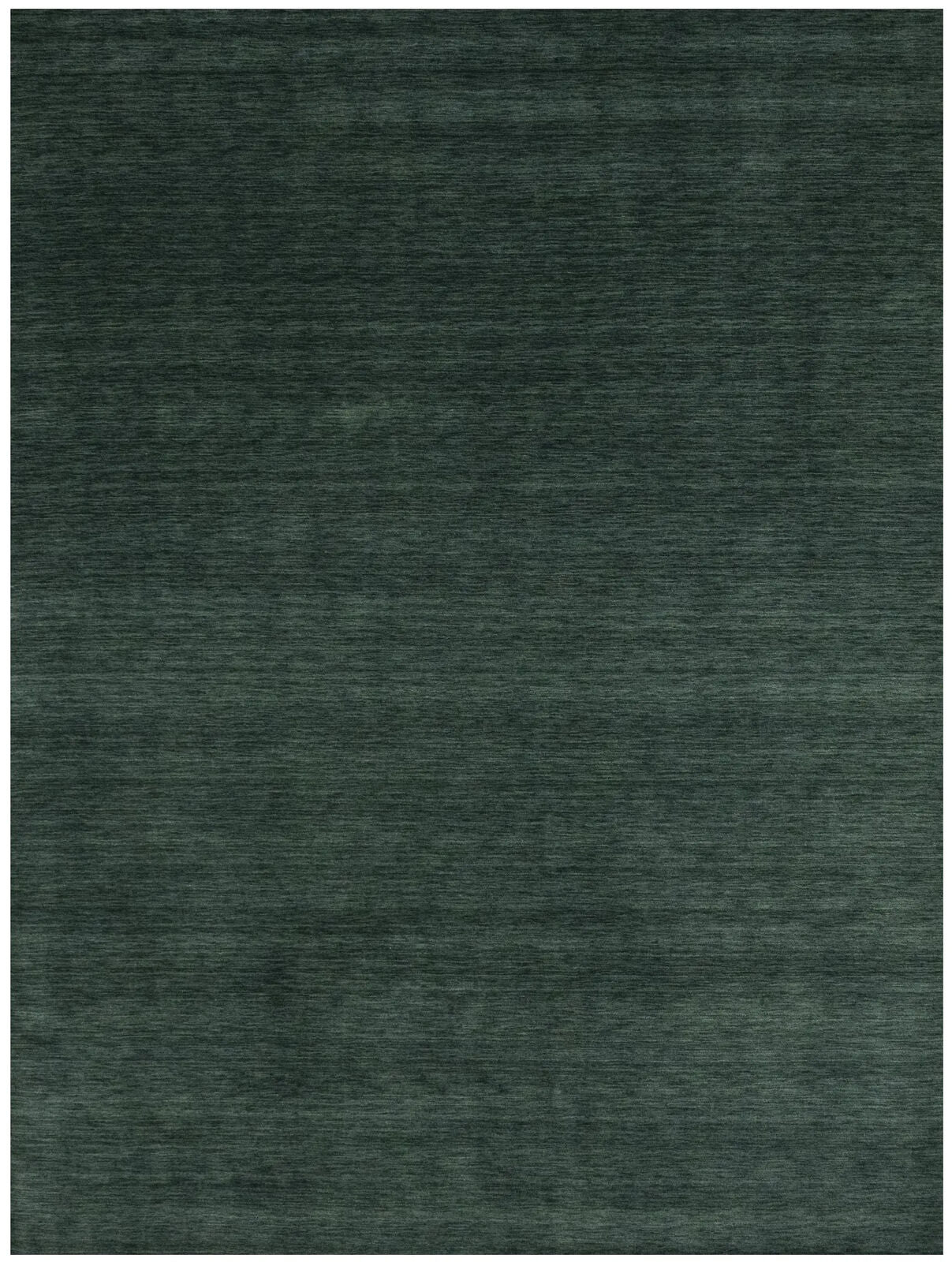Solid Dark Green Hand-Loomed 9X12 Gabbeh Wool Rug