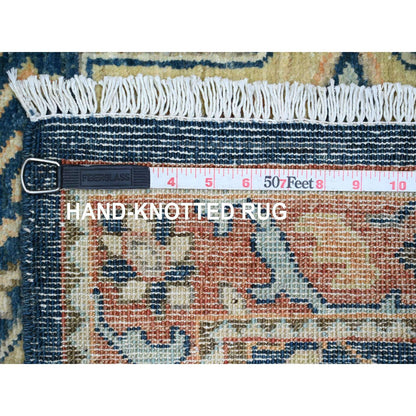 2'7"X11'9" Blue Aryana Grade Akstafa Design Hand Knotted Wool Runner Rug