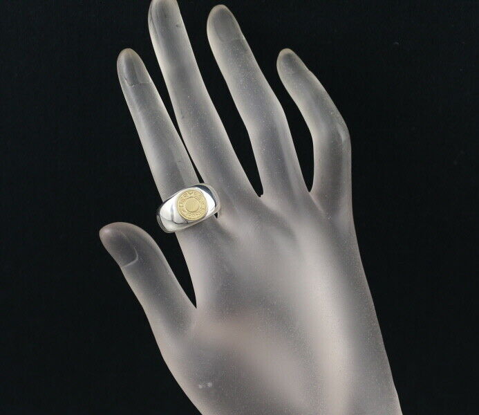 Hermes Ring Clou De Selle Us5.25-5.5 18K 750 Yellow Gold/800 Silver