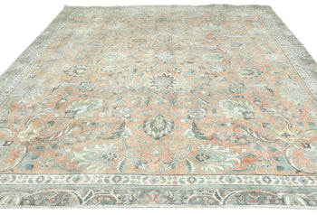 Distressed Vintage Oriental Rug Floral Style