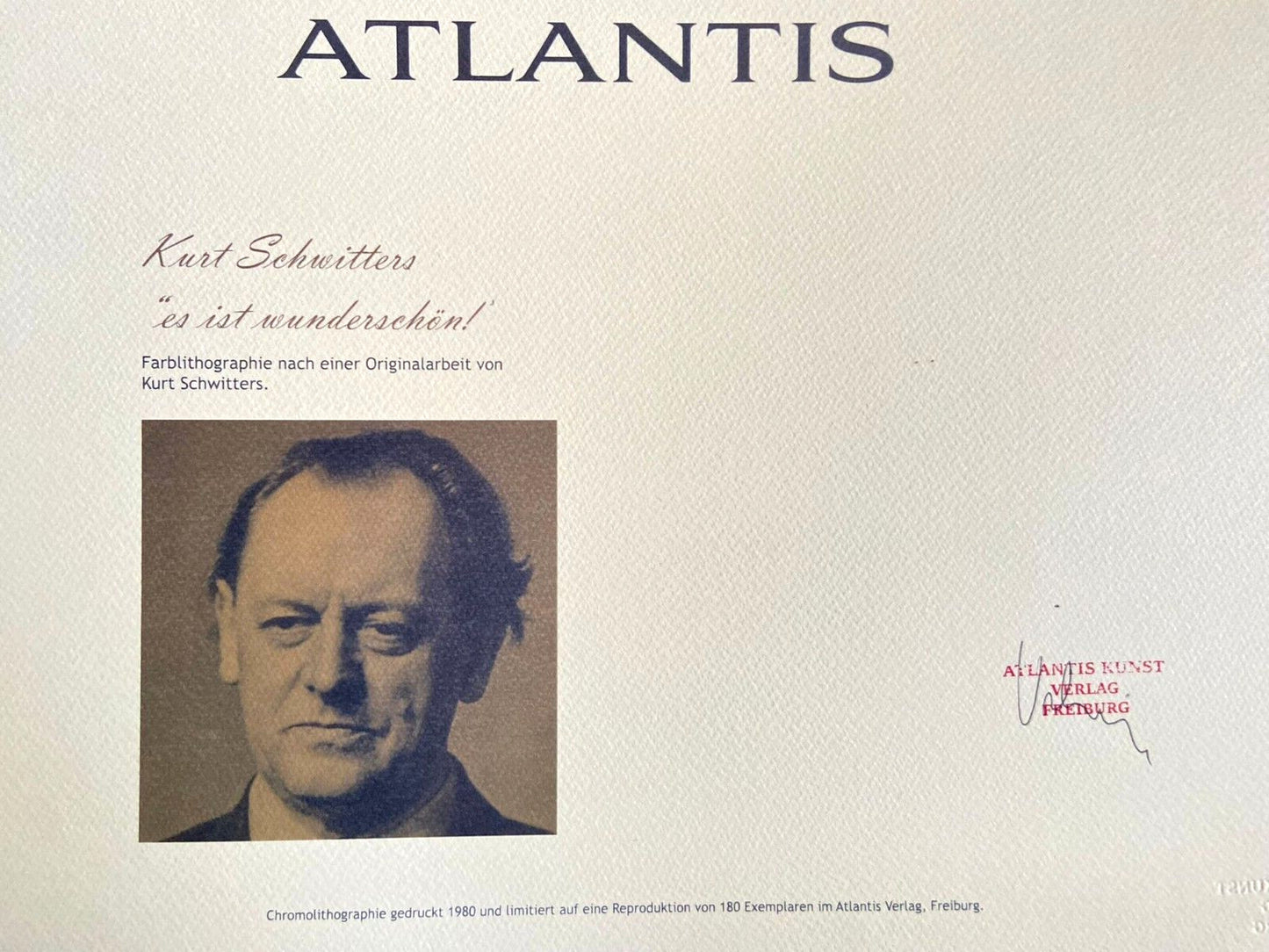 Kurt Schwitters Signed Numbered Coa
