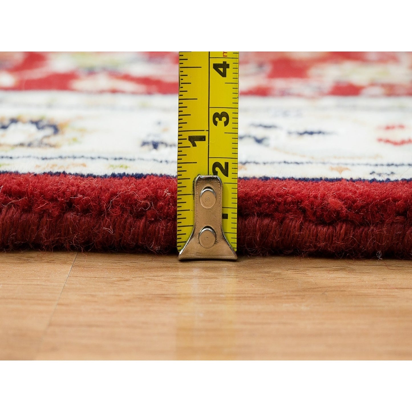 2'8"X6'8" Red 250 Kpsi Pure Wool Hand Knotted Nain Design Runner Rug