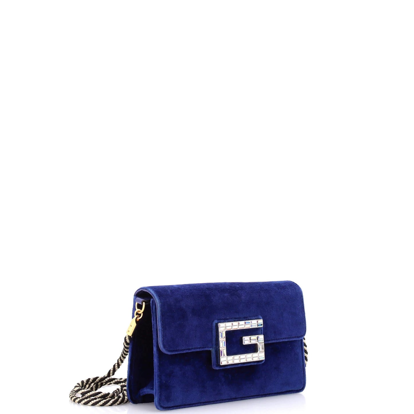 Gucci G Broadway Shoulder Bag Velvet With Crystals Small