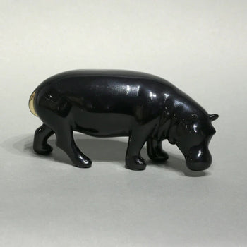 Loet Vanderveen Limited Edition ED1000 Bronze Hippopotamus Gold Sign Sculpture