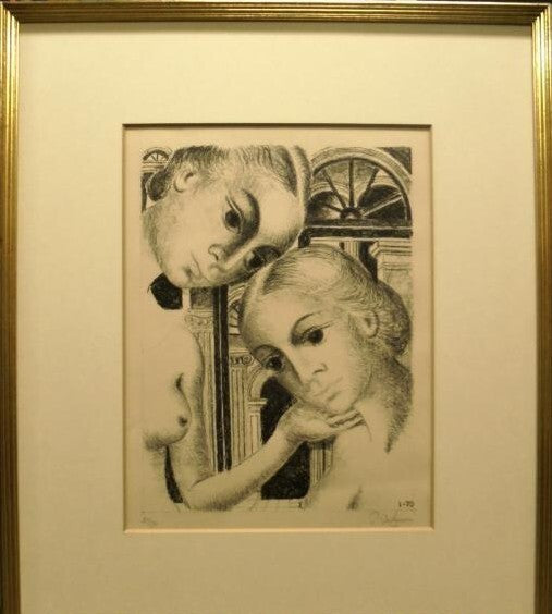 Paul DELVAUX ED70 s/n Original Lithography "Les Pompeiennes" 1970