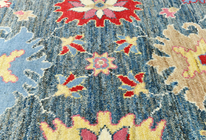 Handmade Floral Transitional Oriental Rug 8x10 ft Muted Gray Living Room Carpet