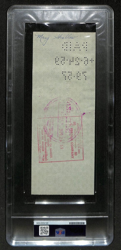 Vince Lombardi Hof Packers Signed/Autographed 1959 Bank Check Psa/Dna 197219