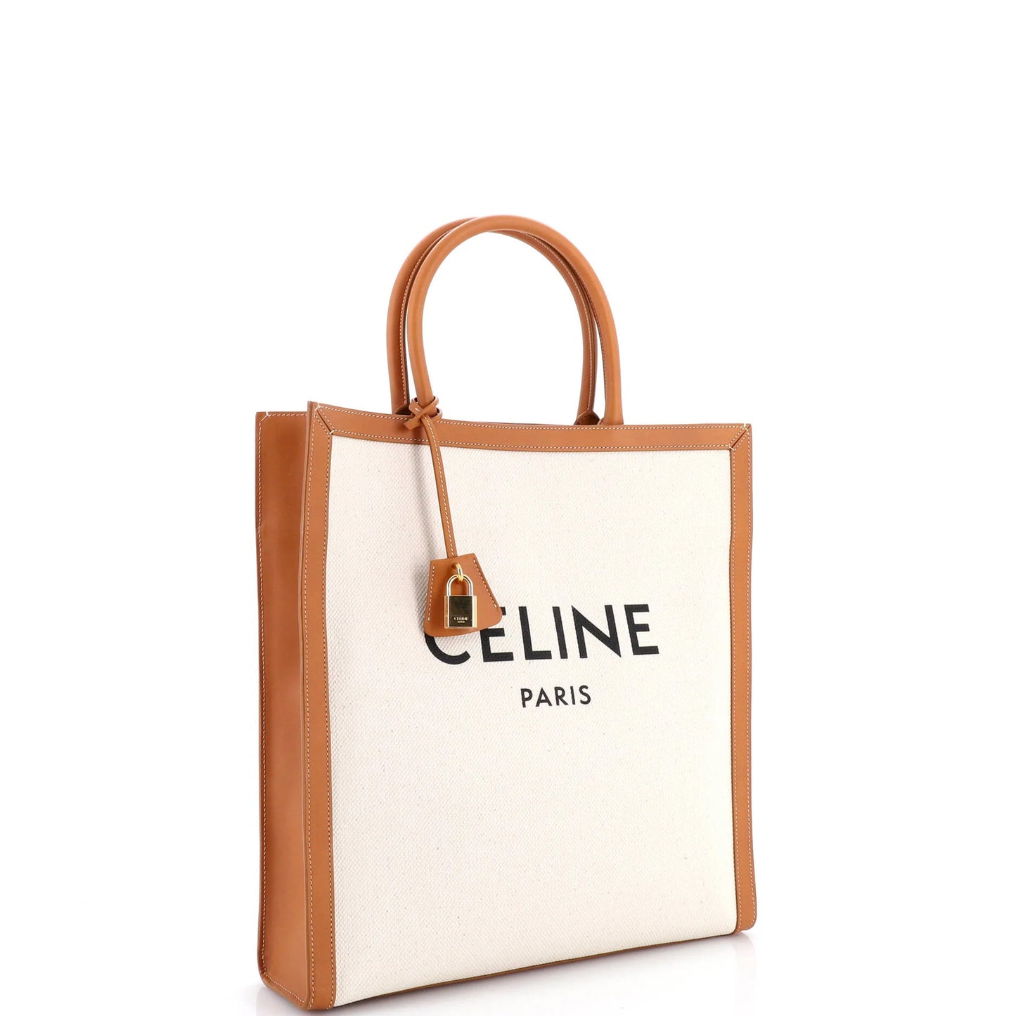Celine Vertical Cabas Tote Canvas With Leather Large