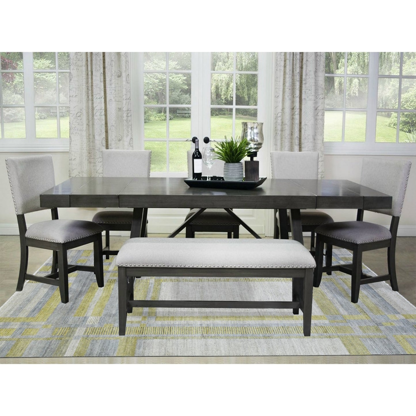 7'9"X10'2" Light Gray Modern Design Soft Organic Wool Hand Knotted Rug