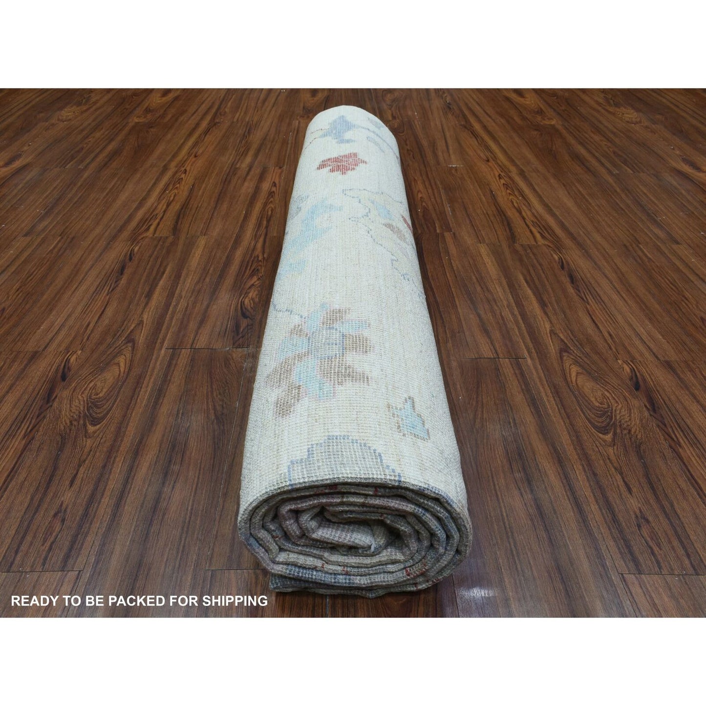 8'2"X10' Ivory Hand Knotted Afghan Angora Oushak Pure Wool Rug