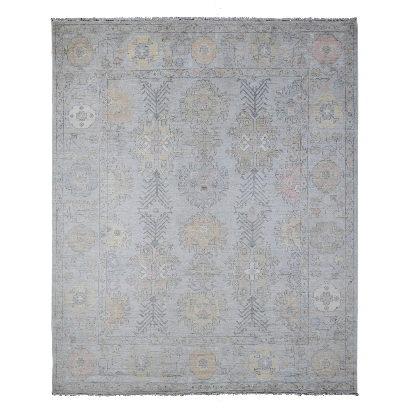 8'3"X10' Silver Chalice Gray Vegetable Dyes Angora Oushak Oriental Rug