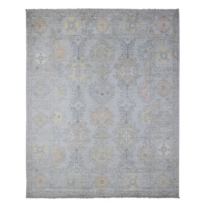 8'3"X10' Silver Chalice Gray Vegetable Dyes Angora Oushak Oriental Rug