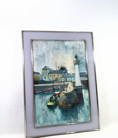 Bernard Lignon (French) Original Painting Oil on Canvas Signed Framed Port