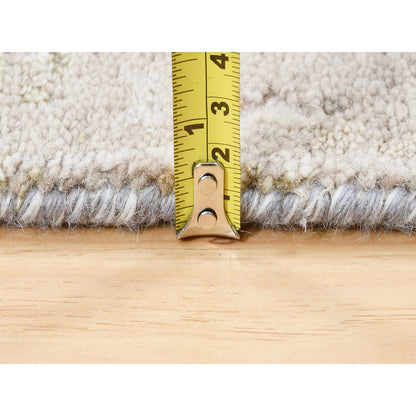 3'X5' Hand Knotted Beige Modern Wool And Silk Oriental Rug