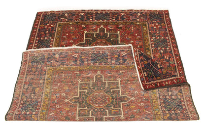 Handmade Vintage Tribal Geometric Area Rug Rusty