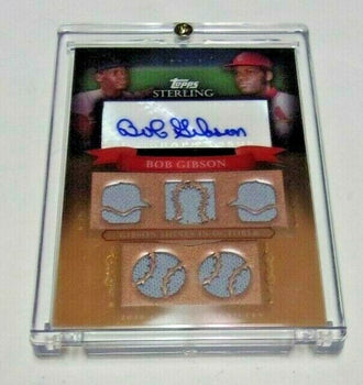 Bob Gibson 1O Topps Sterling Game  5X Jersey Auto