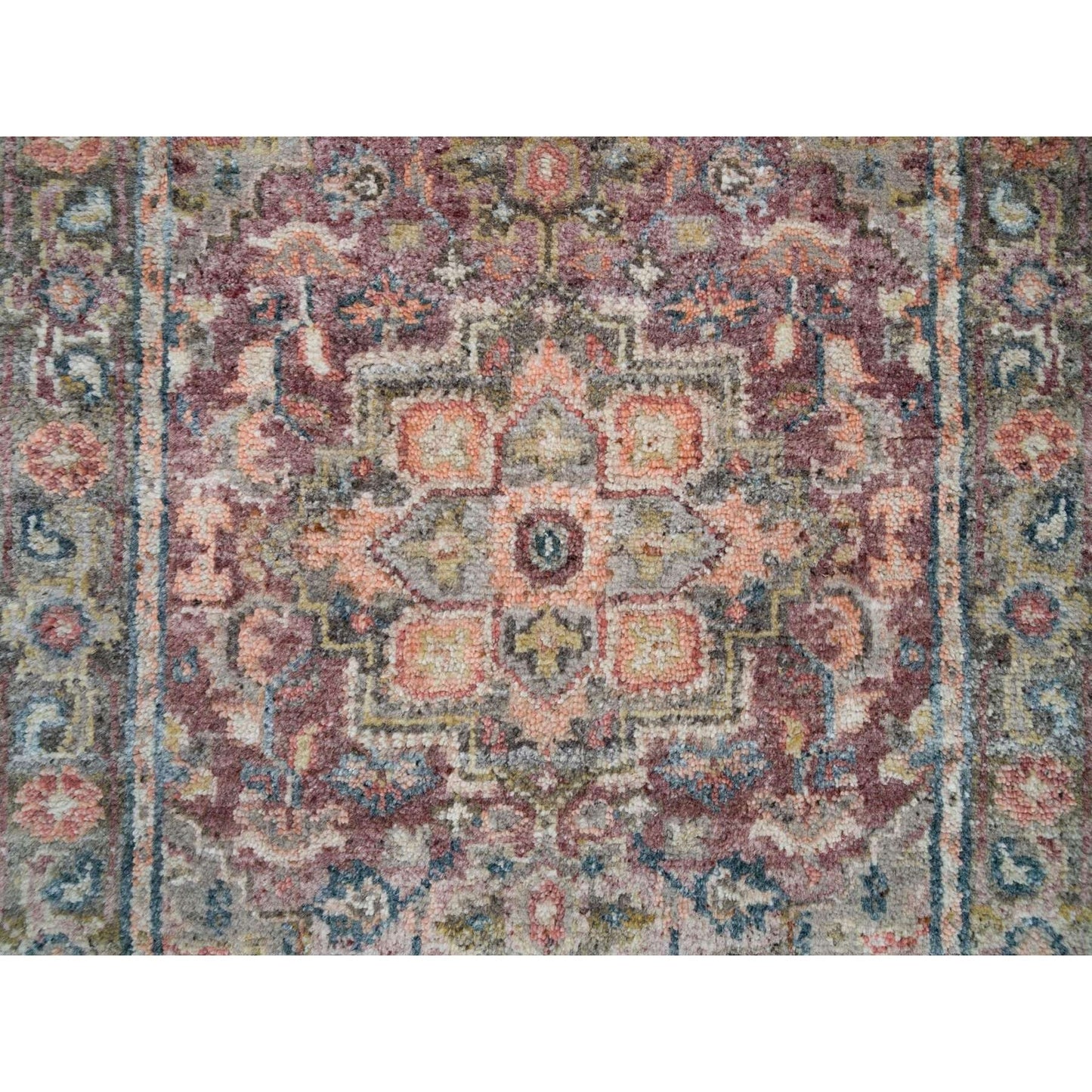 2'8"X23'10" Sangria Red Hand Knotted Wool Heris Revival Xl Runner Rug