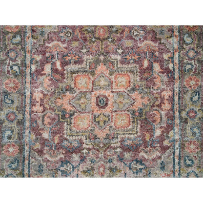 2'8"X23'10" Sangria Red Hand Knotted Wool Heris Revival Xl Runner Rug