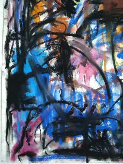 Robert Harms (America) Original Painting Pastel On Paper Signed Framed Abstract