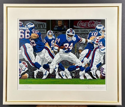 Rick Rush "Football" Serigraph Signed Framed 1991 New York Giants Super Bowl