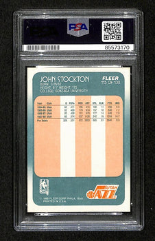 John Stockton Hof Signed/Auto On Card 1988 Fleer Rc Card #115 Psa/Dna 198725