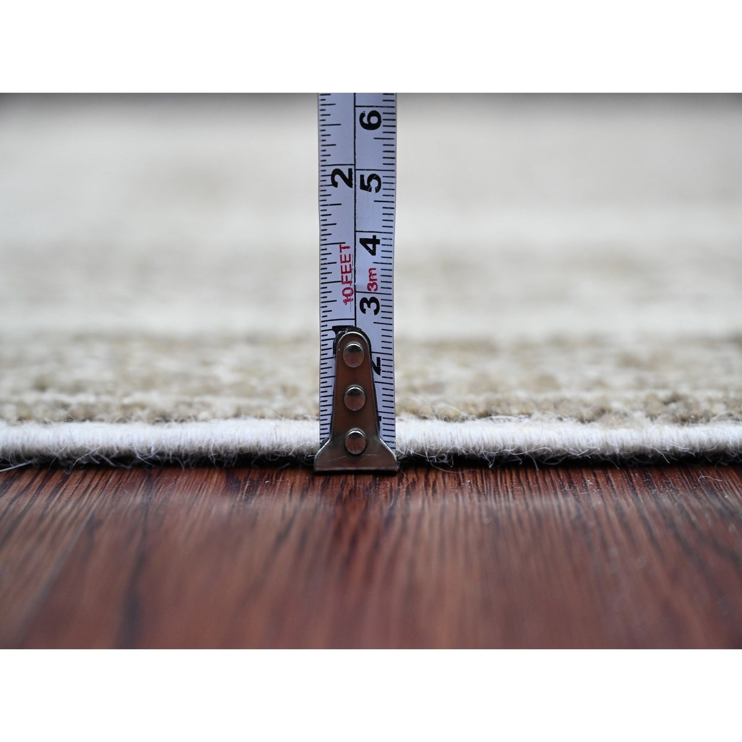 2'6"X11'6" Brown Geometric Berber Influence Wool Hand Knotted Runner Rug