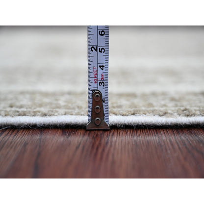 2'6"X11'6" Brown Geometric Berber Influence Wool Hand Knotted Runner Rug