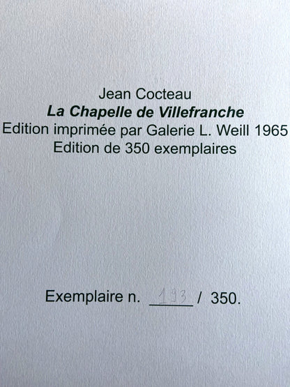 Jean Cocteau Lithograph 1965 Numbered Signed