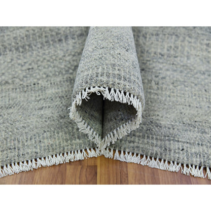 11'10"X15'4" Templeton Gray Undyed Wool Hand Knotted Grass Oversized Rug