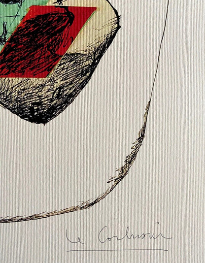 Le Corbusier Lithograph "Hand And Stone" Hand Numbered Coa Signature