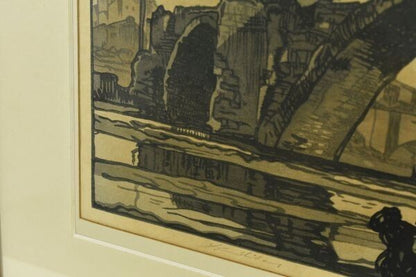 Frank William Brangwyn Woodblock Print Old Bridge
