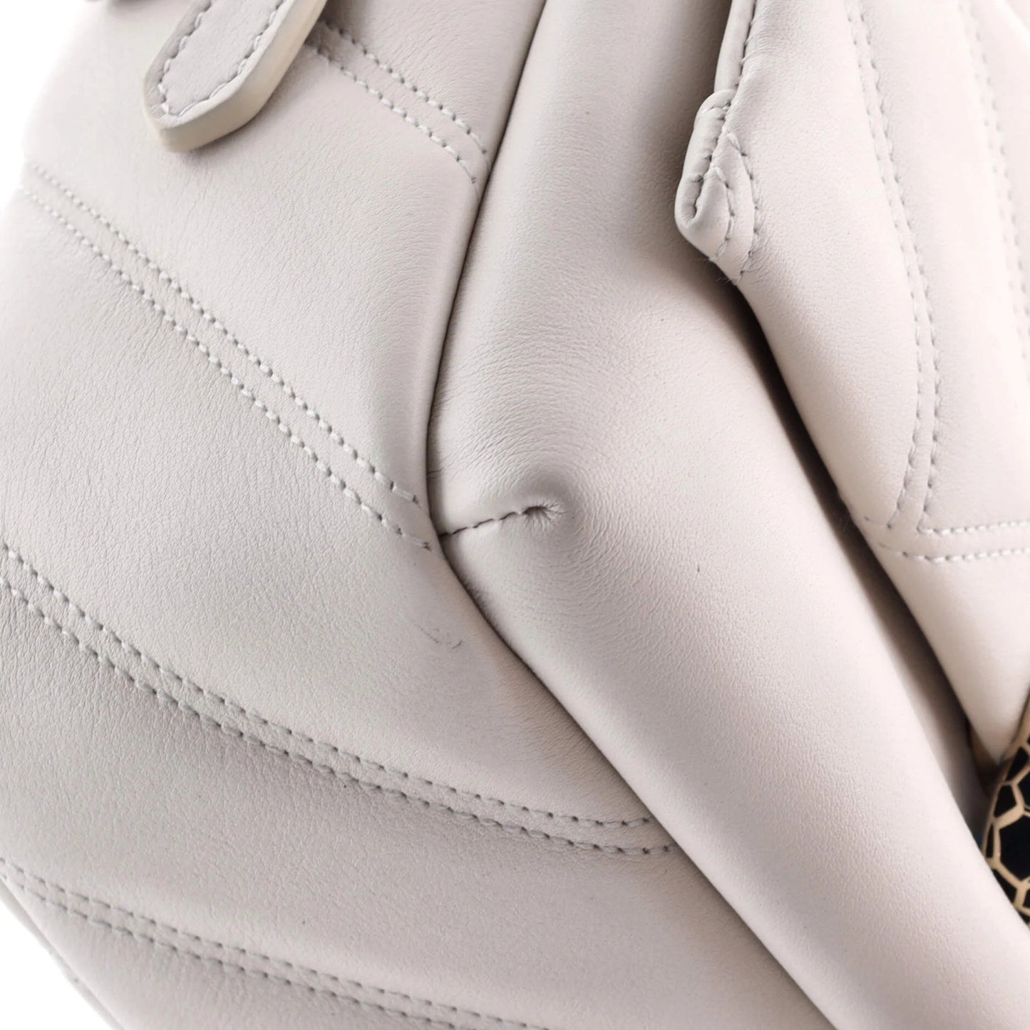 Bvlgari Serpenti Cabochon Backpack Diagonal Quilted Leather Small