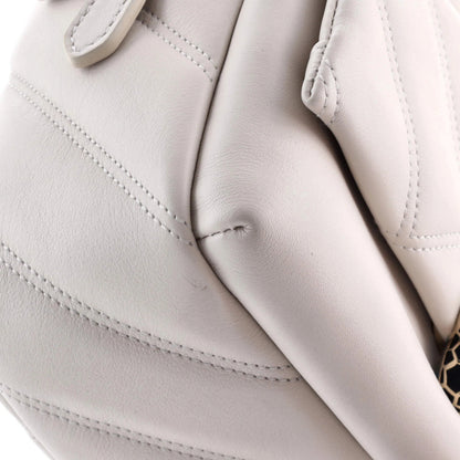 Bvlgari Serpenti Cabochon Backpack Diagonal Quilted Leather Small