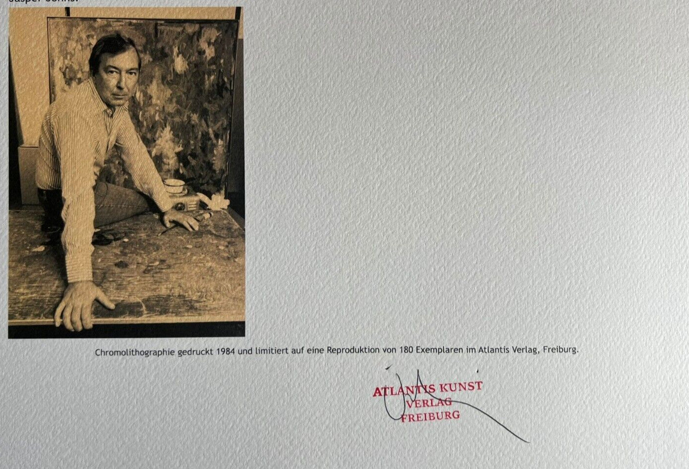 Jasper Johns Lithograph Coa Signed Op Numbered Limited Edition In 180Es