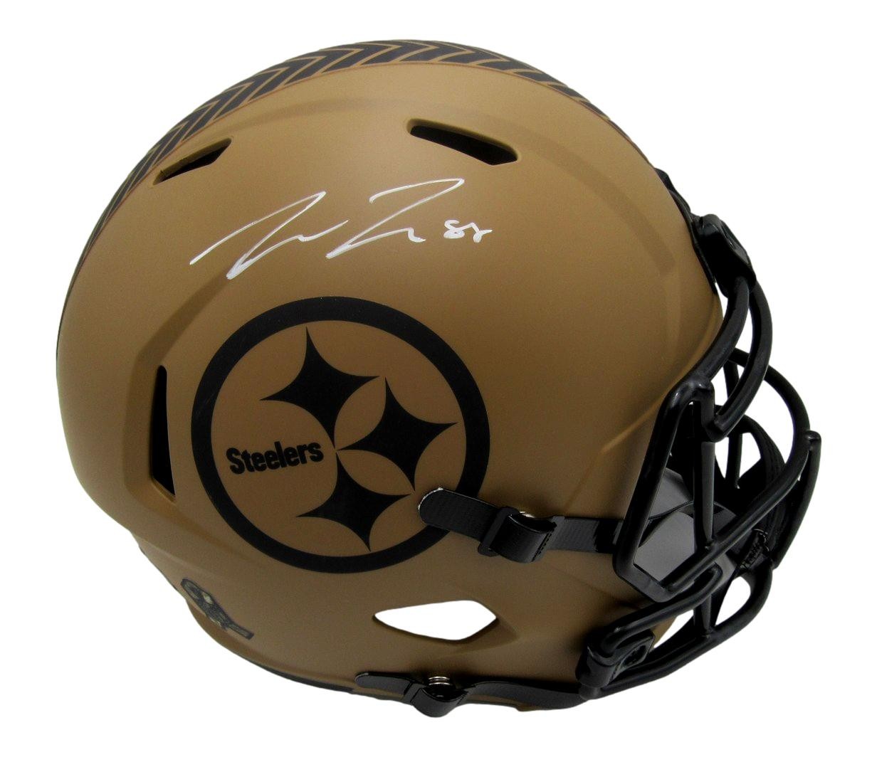 Pat Freiermuth Signed Salute To Service Full Size Replica Helmet Steelers Bas