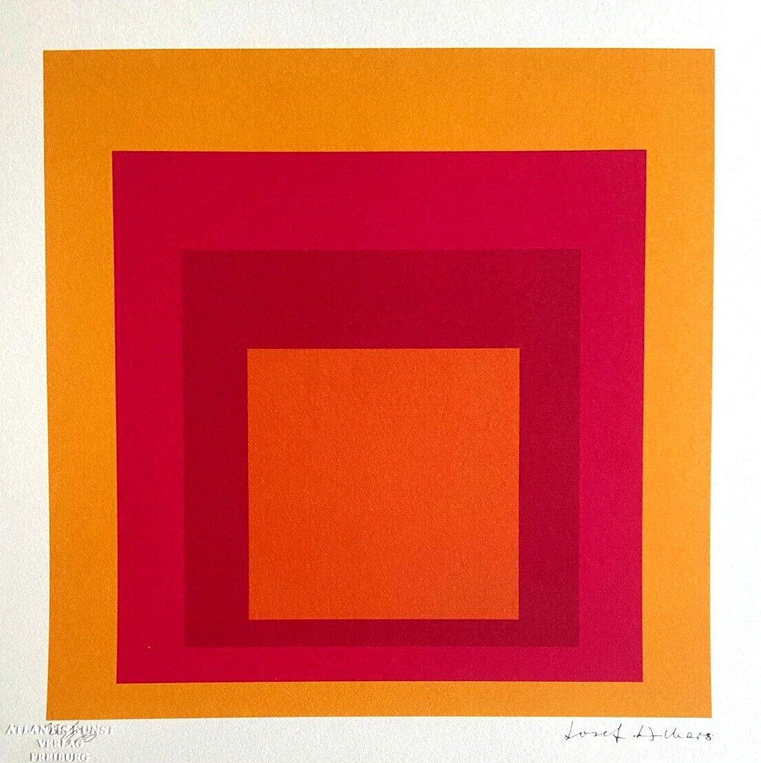 Josef Albers Lithograph Coa Signed Op Numbered By Hand