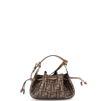 Fendi Pomodorino Bucket Bag Zucca Coated Canvas Mini
