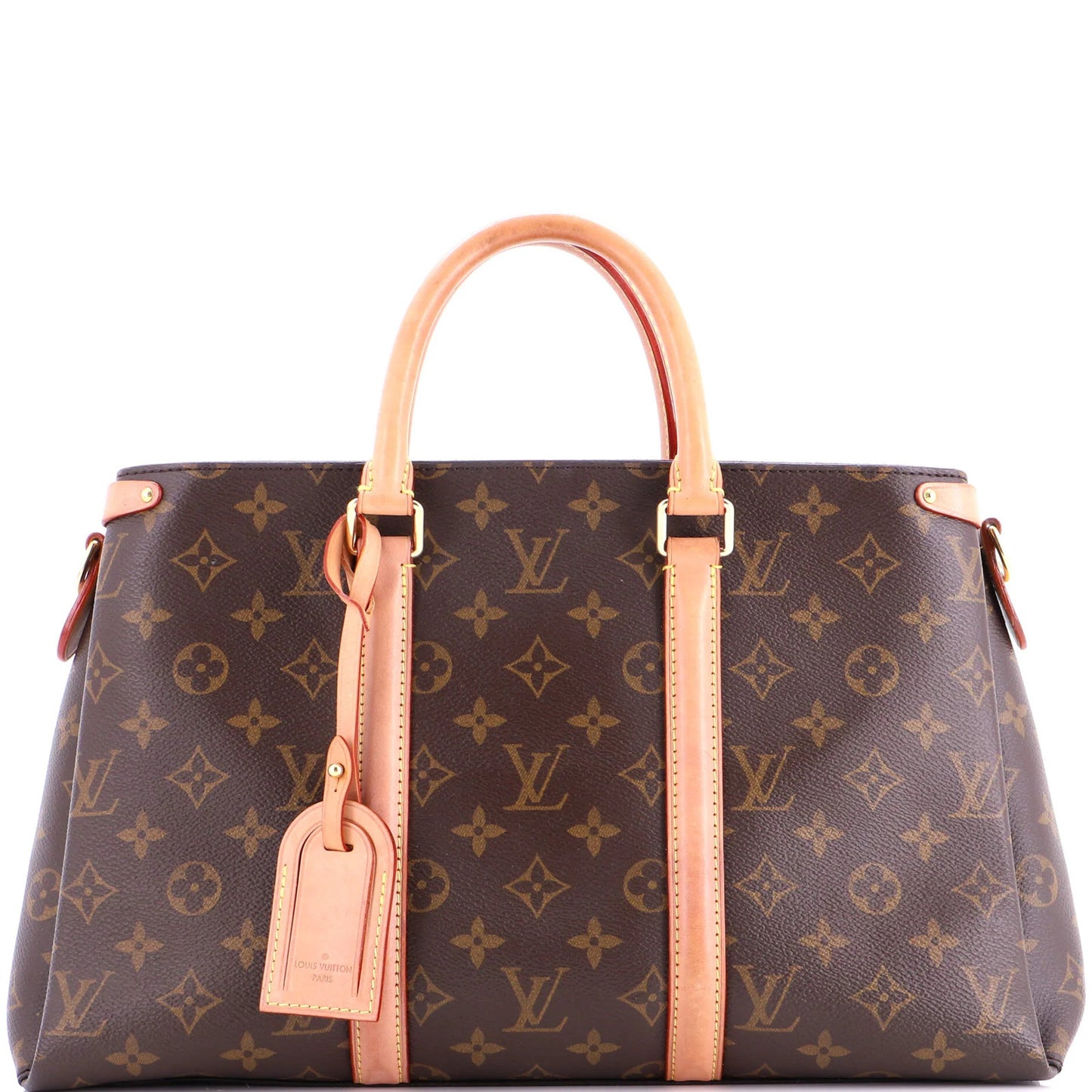 Louis Vuitton Soufflot Tote Monogram Canvas With Leather Mm