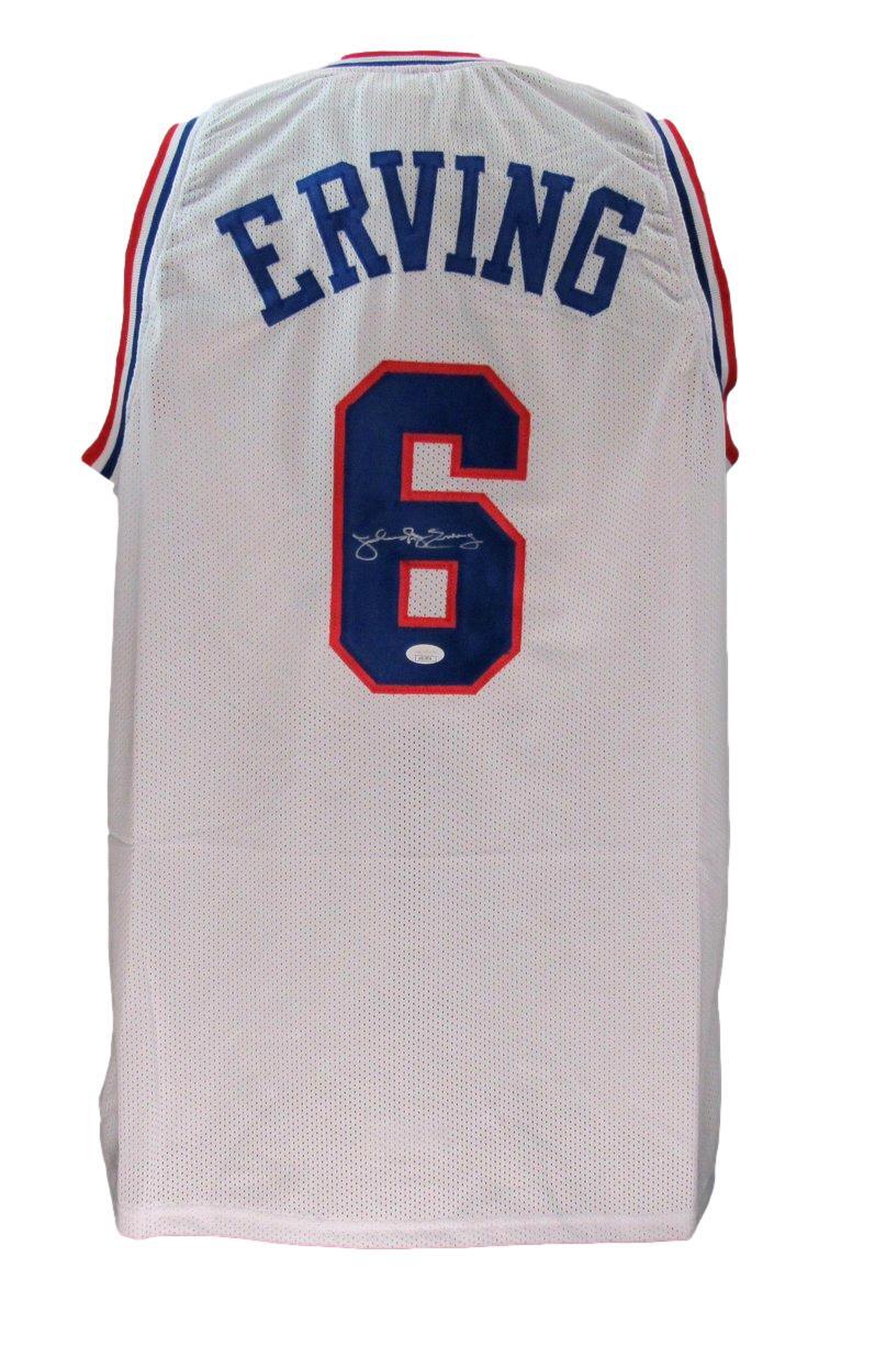 Julius Erving Hof Signed/Auto White Custom Basketball Jersey 76Ers Jsa 193184