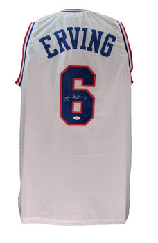 Julius Erving Hof Signed/Auto White Custom Basketball Jersey 76Ers Jsa 193184