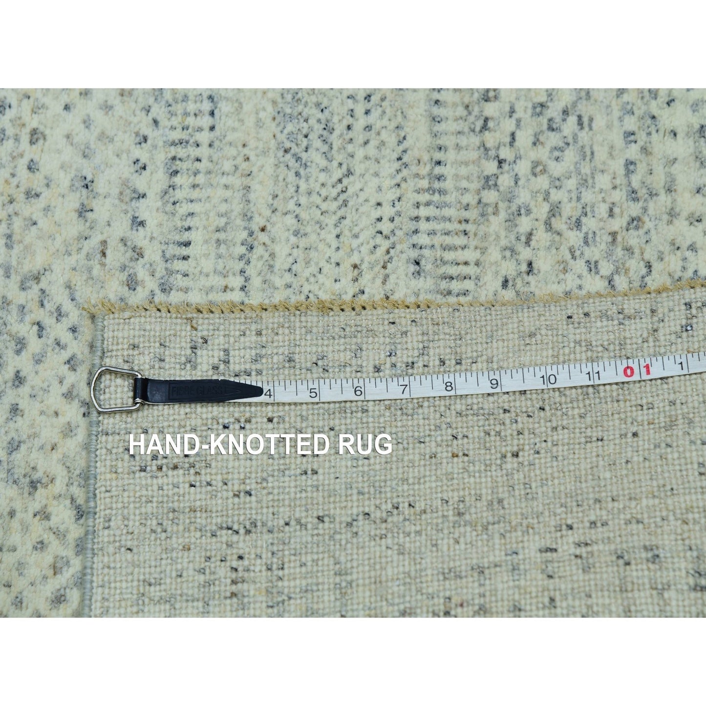 2'6"X29'9" Aesthetic White Wool Modern Grass Hand Knotted Xl Runner Rug